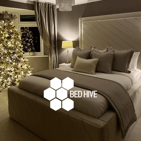 Hermes Chesterfield Lines Upholstered Fabric Bed Frame