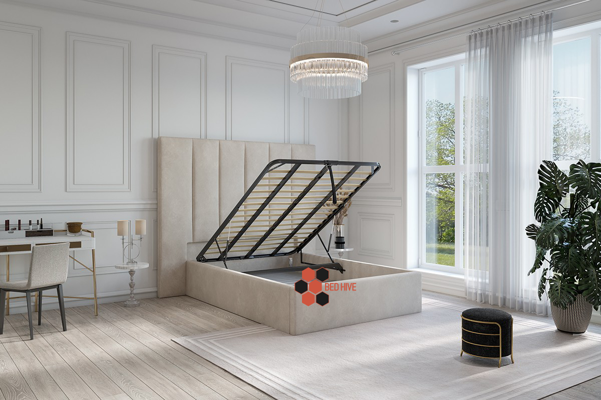 Palm Upholstered Optional Ottoman Storage Bed Frame