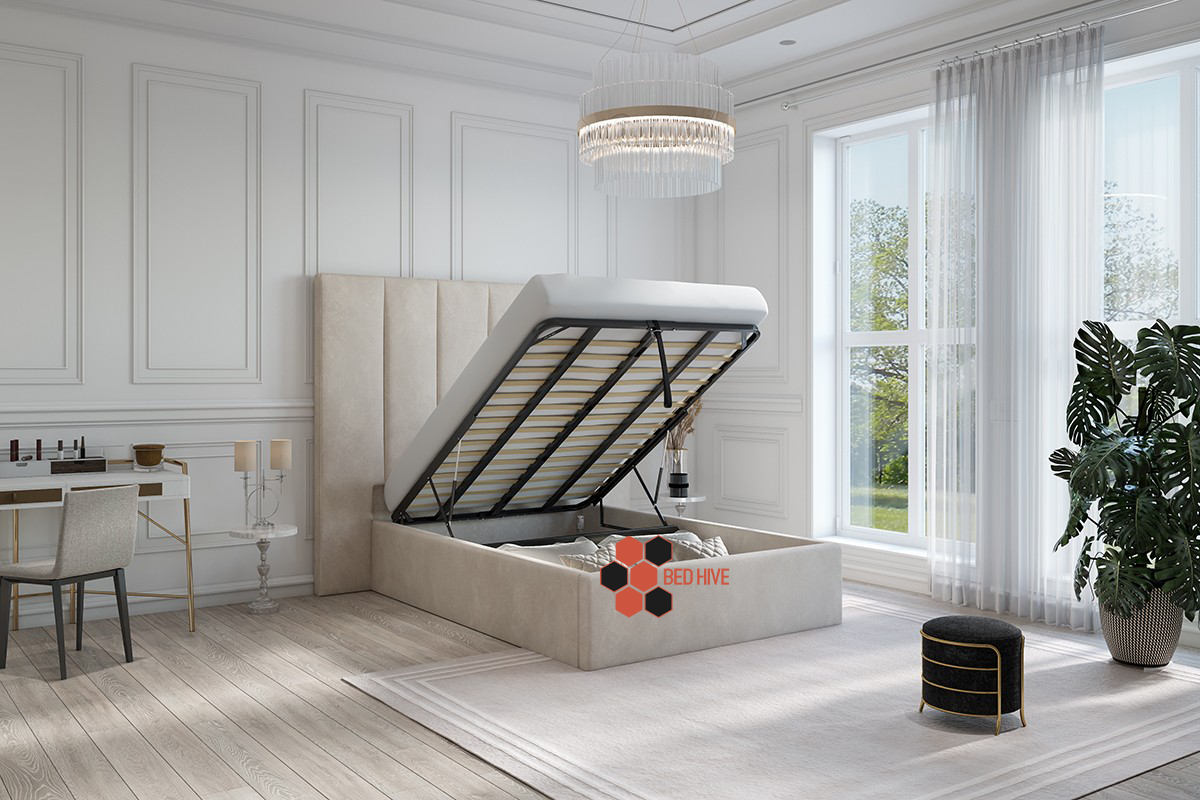 Palm Upholstered Optional Ottoman Storage Bed Frame