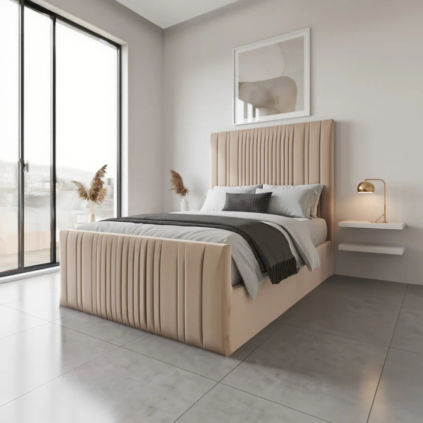 Lining Luxury Bed With Optional Ottoman Gas Lift Storage