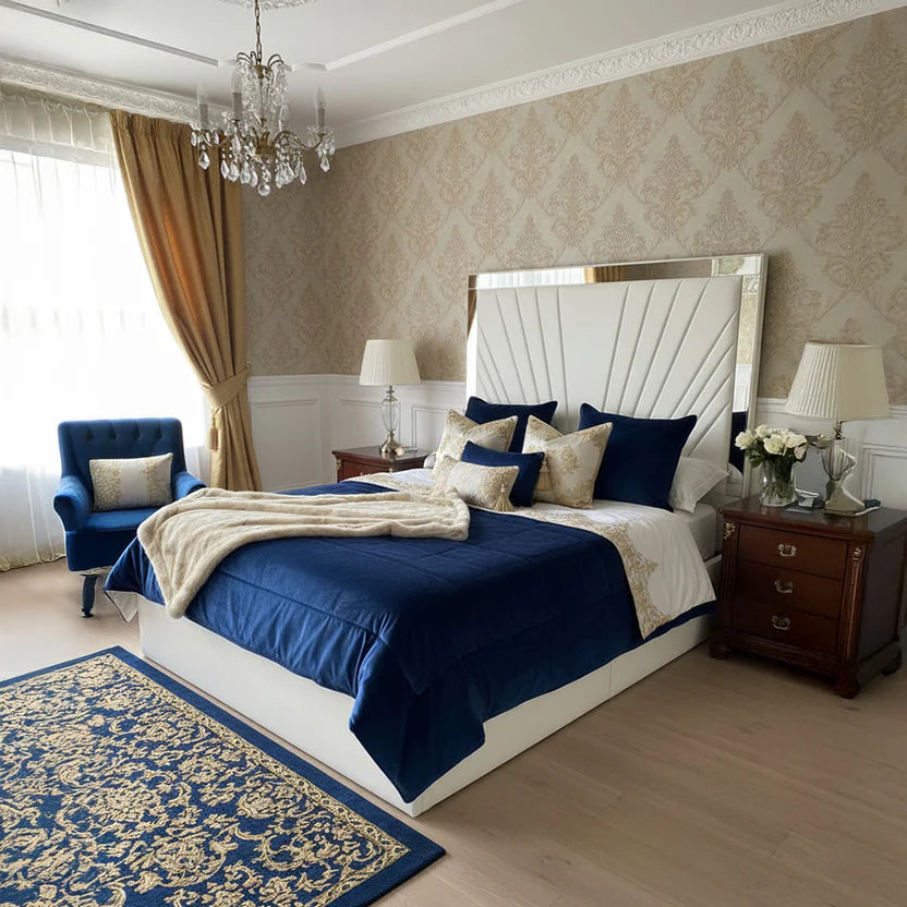Manchester Mirror Luxury Bed With Optional Ottoman Gas Lift Storage