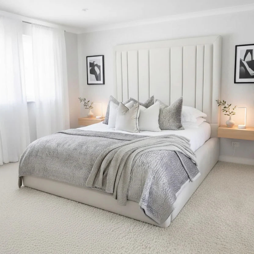 Royal Bumper Panel Luxury Bed With Optional Ottoman Gas Lift Storage