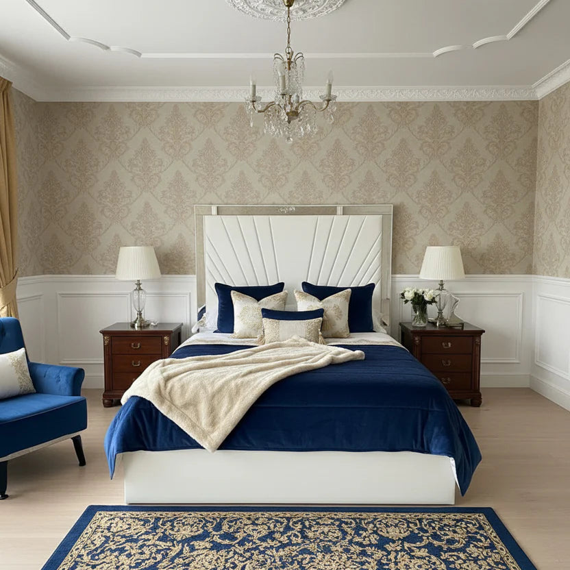 Manchester Mirror Luxury Bed With Optional Ottoman Gas Lift Storage