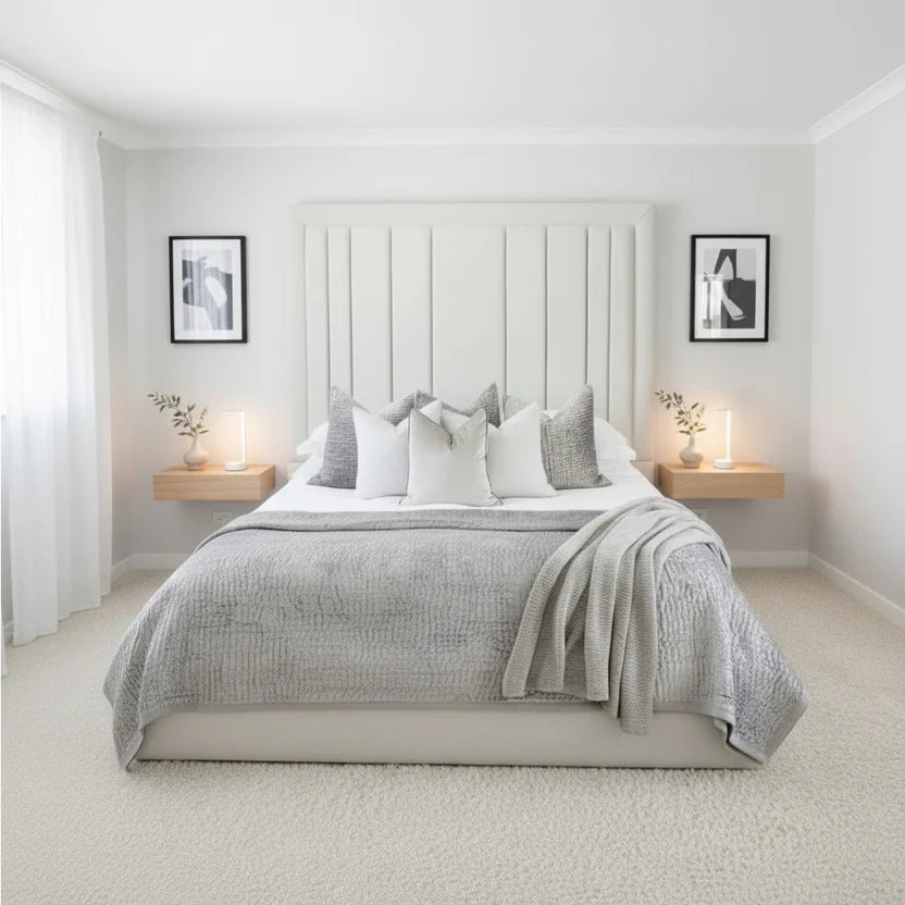 Royal Bumper Panel Luxury Bed With Optional Ottoman Gas Lift Storage