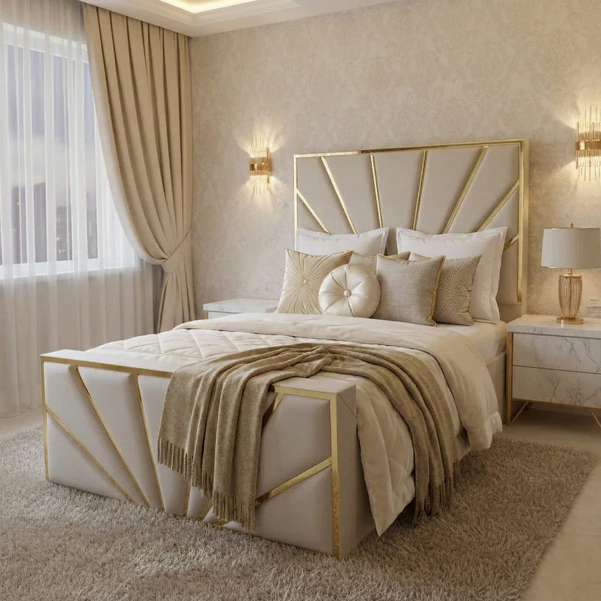 Sunrise Luxury Bed With Optional Ottoman Gas Lift Storage