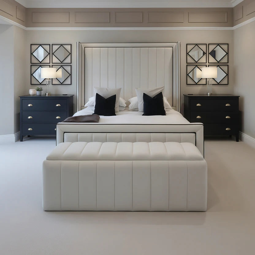 Tokyo Wing Fooboard Bed With Optional Ottoman Gas Lift Storage