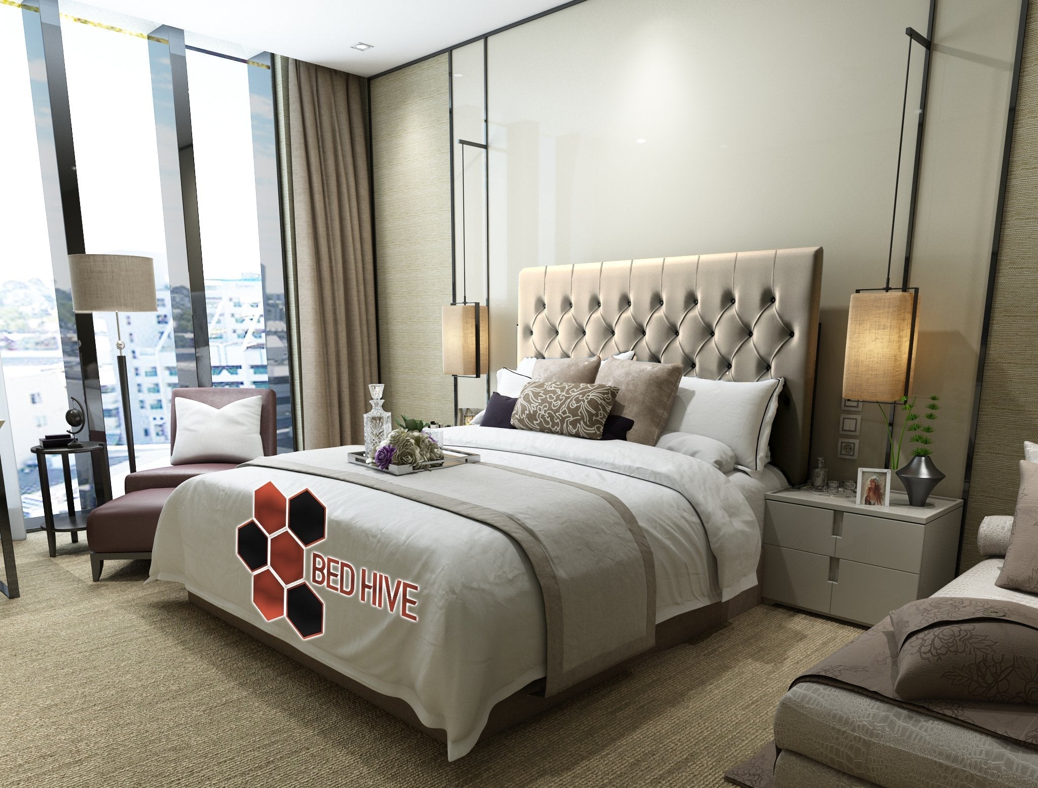 Marley Chesterfield Upholstered Bed - Bed Hive